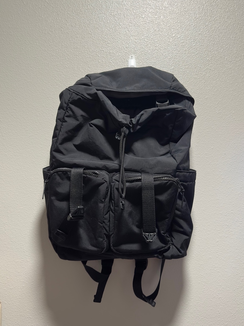 Uniqlo Waterproof Backpack with Dual Pockets (Black)